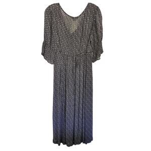 April Cornell Black and White Floral Dress Size XS Maxi Sheer